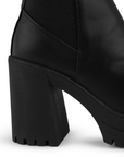 Bota Negro Para Mujer Resorte Moda Casual Tacon Ancho Botin Dama 4640020