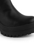Bota Negro Para Mujer Resorte Moda Casual Tacon Ancho Botin Dama 4640020