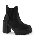Botín Negro Moda Casual Tacón Plataforma Para Mujer 3830273