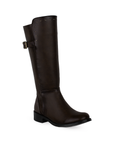 Botas Cafe Largas Dama Estoperoles Moda Casual Tacon Bajo Comoda 3830300