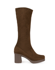 Botin Cafe Mujer Tubo Strech Casual Comoda Tacon Cuadrado Moda 4770091