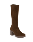 Botin Cafe Mujer Tubo Strech Casual Comoda Tacon Cuadrado Moda 4770091