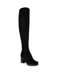 Bota Negro Mujer Larga Strech Tacon Ancho Casual Moda Para Dama 4770092