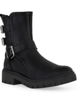 Bota Negro Casual Mujer Hebillas Piso Moda Comodo Botin Para Dama 3610092