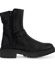 Bota Negro Casual Mujer Hebillas Piso Moda Comodo Botin Para Dama 3610092