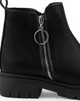 Botas Negro Cortas Urbanas Mujer Suela Track Cierre Metalico 3610095