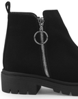 Botas Negro Cortas Urbanas Mujer Suela Track Cierre Metalico 3610096