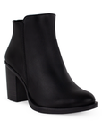 Bota Negro Corta Para Mujer Moda Casual Tacon Ancho 4840024