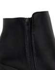 Bota Negro Corta Para Mujer Moda Casual Tacon Ancho 4840024