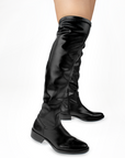 Bota Negro Dama Tubo Largo Tacon Bajo Maxibotas Stretch 3430034