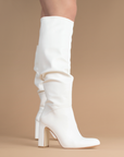 Botas Beige Largas Para Mujer Casual Tacon Alto Moda Elegante 3430038