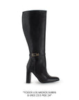 Bota Negro Tacon Alto Hebilla Decorativa Moda Casual 3430048