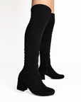 Bota Negro Larga Mujer Formal Maxibota Casual Para Dama Tacon Bajo 3270221