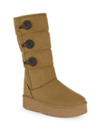 Botin Cafe Mujer Casual Invierno Plataforma Ajuste Botones Moda 3270297