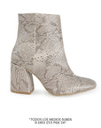 Botin Beige Tacon Grueso Punta Redonda Moda Invierno 4220038
