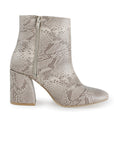 Botin Beige Tacon Grueso Punta Redonda Moda Invierno 4220038