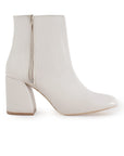 Botin Beige Tacon Grueso Punta Redonda Moda Invierno 4220039