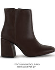 Botin Cafe Tacon Grueso Punta Redonda Moda Invierno 4220041
