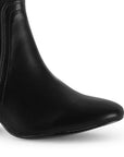 Botín Negro Dama Versátil Tacón Grueso Casual Elástico Moda 4220042