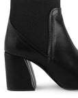 Botín Negro Dama Versátil Tacón Grueso Casual Elástico Moda 4220042