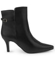Botín Negro Mujer Tacón Delgado Hebilla Elegante Moda 4040789