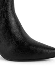 Bota Negro Corta Tacon Delgado Puntal Elegante Botin Moda 4040806