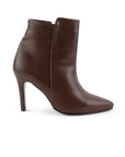 Bota Cafe Mujer Puntal Tacon Delgado Botin Formal Dama Casual 4040810