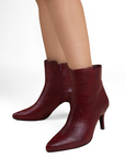 Bota Vino Corta Tacon Delgado Puntal Elegante Botin Moda 4040811