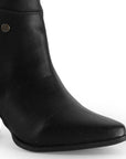 Botas Negro Mujer Alta Estilo Lisa Tacón Grueso Moda Casual 4760100