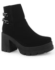 Bota Negro Mujer Tacon Grueso Suela Tratorada Detalle Cadenas 4760087