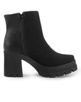 Botin Negro Mujer Casual Cierres Laterales Tacon Grueso Moda 4760092