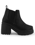 Botin Negro Casual Elastico Lateral Tacon Ancho Moda Casual 2880111