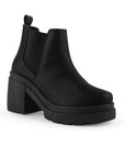 Botin Negro Casual Elastico Lateral Tacon Ancho Moda Casual 2880111