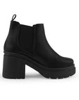 Botin Negro Casual Elastico Lateral Tacon Ancho Moda Casual 2880111