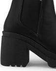 Botin Negro Casual Elastico Lateral Tacon Ancho Moda Casual 2880111