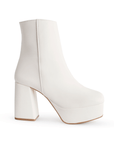 BOTA BEIGE BOTÍN TACÓN ANCHO CASUAL PLATAFORMA DAMA MODA 1710552