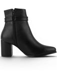 vista superior en botas negras para dama con tacón de 7cm