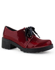 Mocasin Vino Tacon Bajo Con Lazo Decorativo Moda Casual 4290075