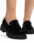 Mocasin Negro Plataforma Chunky Dama Casual Formal Zapato Mujer 3201272