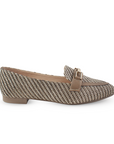 Mocasin Gris Mujer Formal Puntal Confort Herraje Moderno Casual 3402863