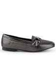 Mocasin Gris Casual Herraje Moda Mujer Plano Zapato Dama Formal 3402866