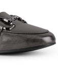 Mocasin Gris Casual Herraje Moda Mujer Plano Zapato Dama Formal 3402866