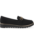 Mocasin Negro Dama Casual Herrajes Moda Comodo Zapato Para Mujer 4910001