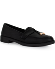 Mocasin Negro Dama Piso Motitas Casual Moda Comodo Formal Mujer 4030112