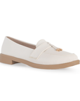 Mocasin Beige Dama Piso Motitas Casual Moda Comodo Formal Mujer 4030114