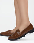 Mocasín Cafe Dama Casual Piso Zapato Mujer Moda Elegante 4030121