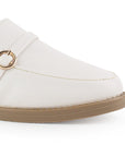Mocasin Beige Casual Mujer Herraje Decorativo Elegante Moda 4030122