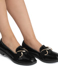 Mocasin Negro Dama Casual Detalle Elegante Piso Moda 4030128