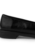 Zapato Tipo Mocasin Negro Adorno Metalico Punta Redondeada Dama 4030129
