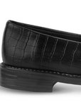 Zapato Negro Mujer Tipo Mocasin Con Adorno Metalico Tacon Bajo 4030134